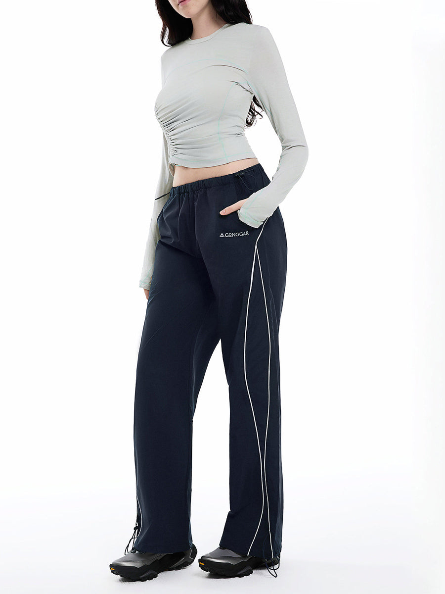 ThornNest - Women's Side-Stripe Loose-Fit Cuffed Sports Pants