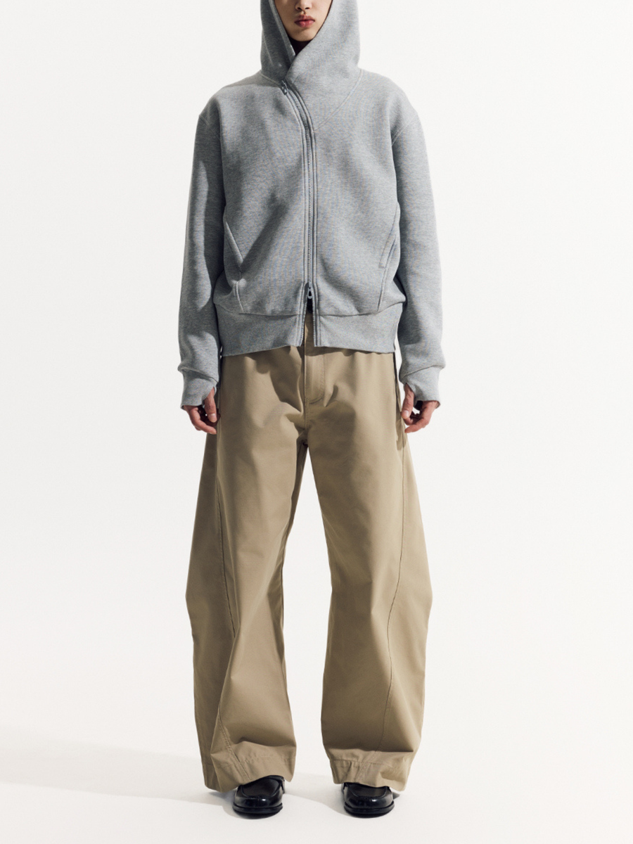 EagleView - Minimalist Wide-Cut Bamboo Wool Curved Pants