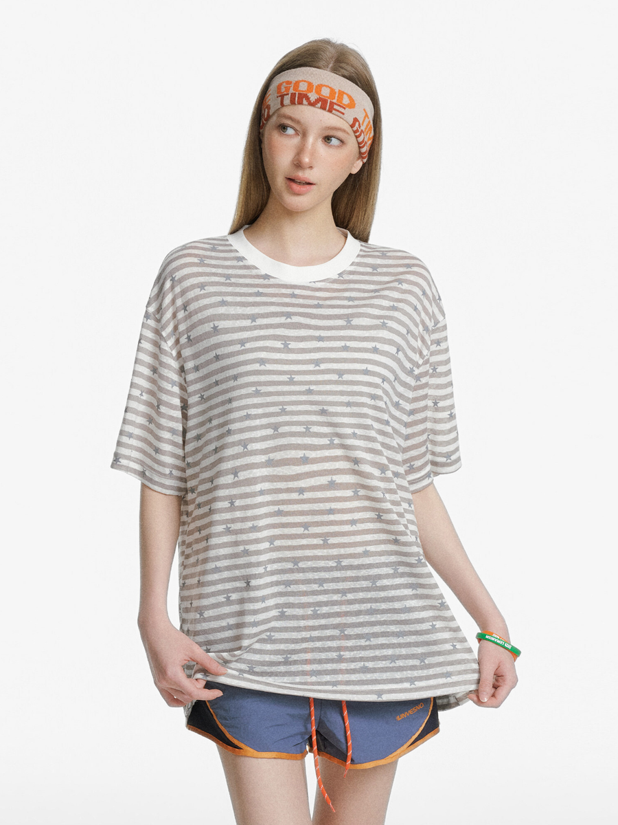 Ashdrift - Striped Star Lyocell Short Sleeve T-Shirt
