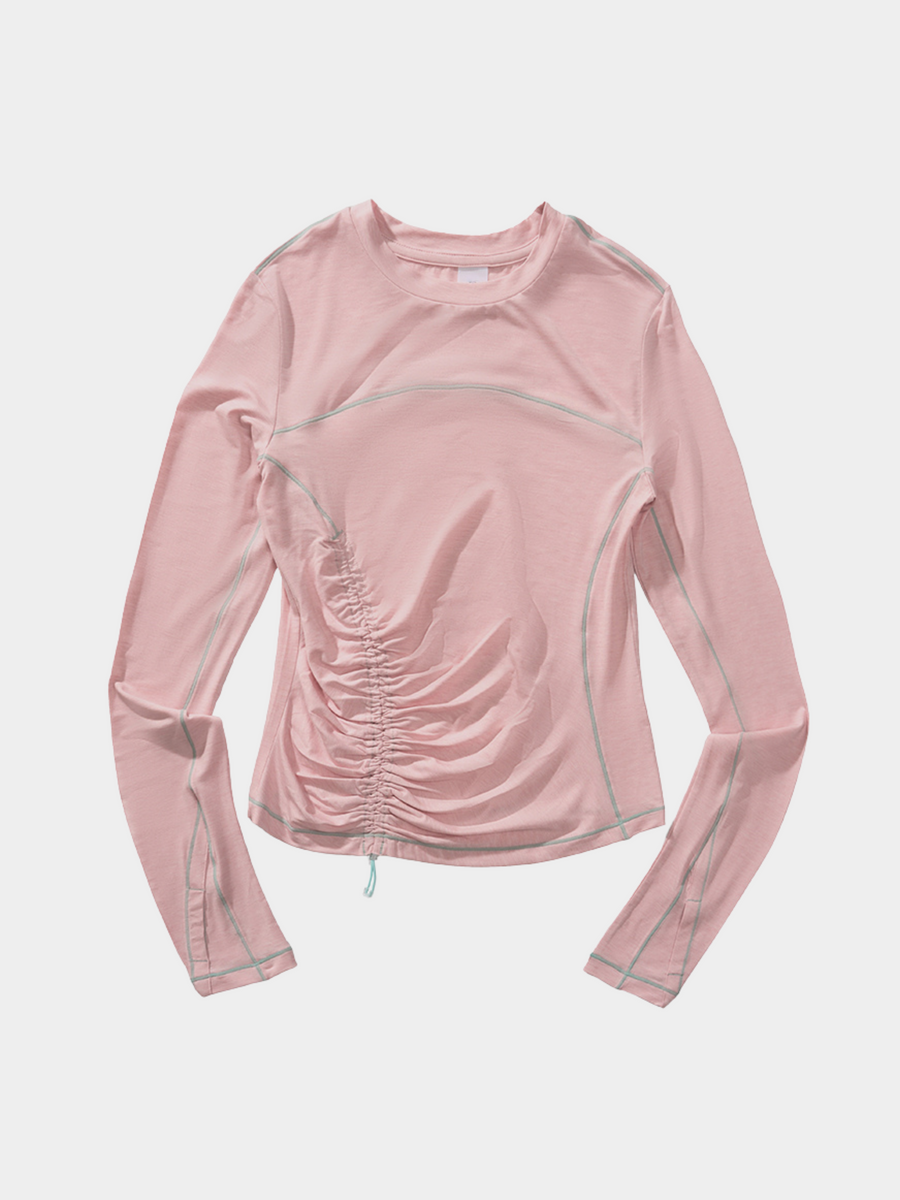 Cragnest - Women's 5A Antibacterial Wool Blend Ruched Quick-Dry T-Shirt