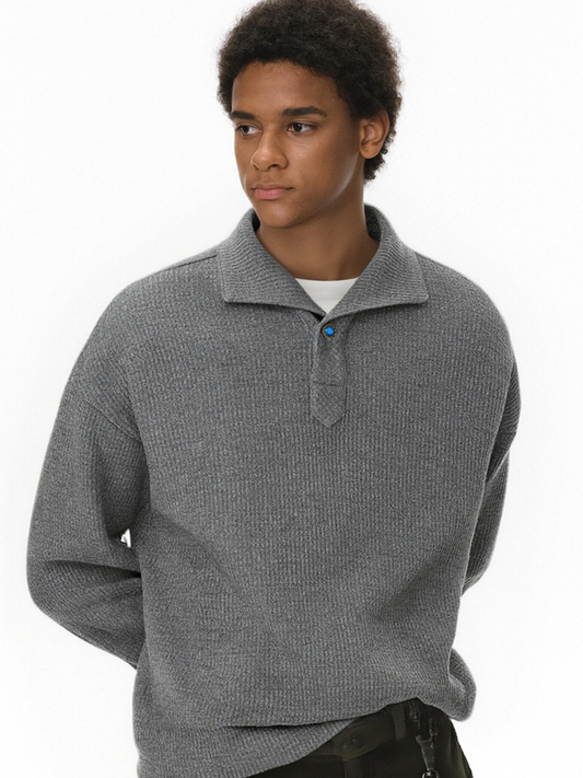 Shade - Unisex One-Piece Collar Long Sleeve Polo Shirt