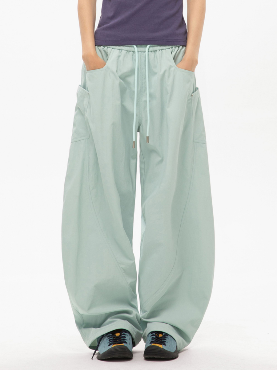 FrostEdge - Unisex Draped Relaxed Straight-Leg Casual Pants