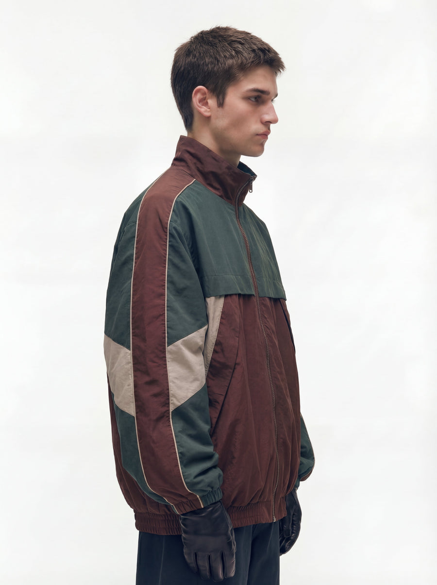 EcoFlask - Men's Retro Colorblock Stand Collar Jacket