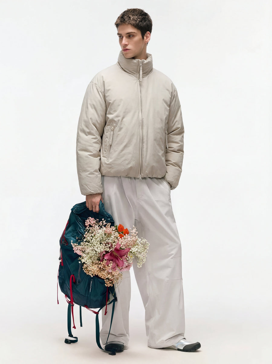 Zephyros - Unisex Stand Collar White Duck Down Jacket