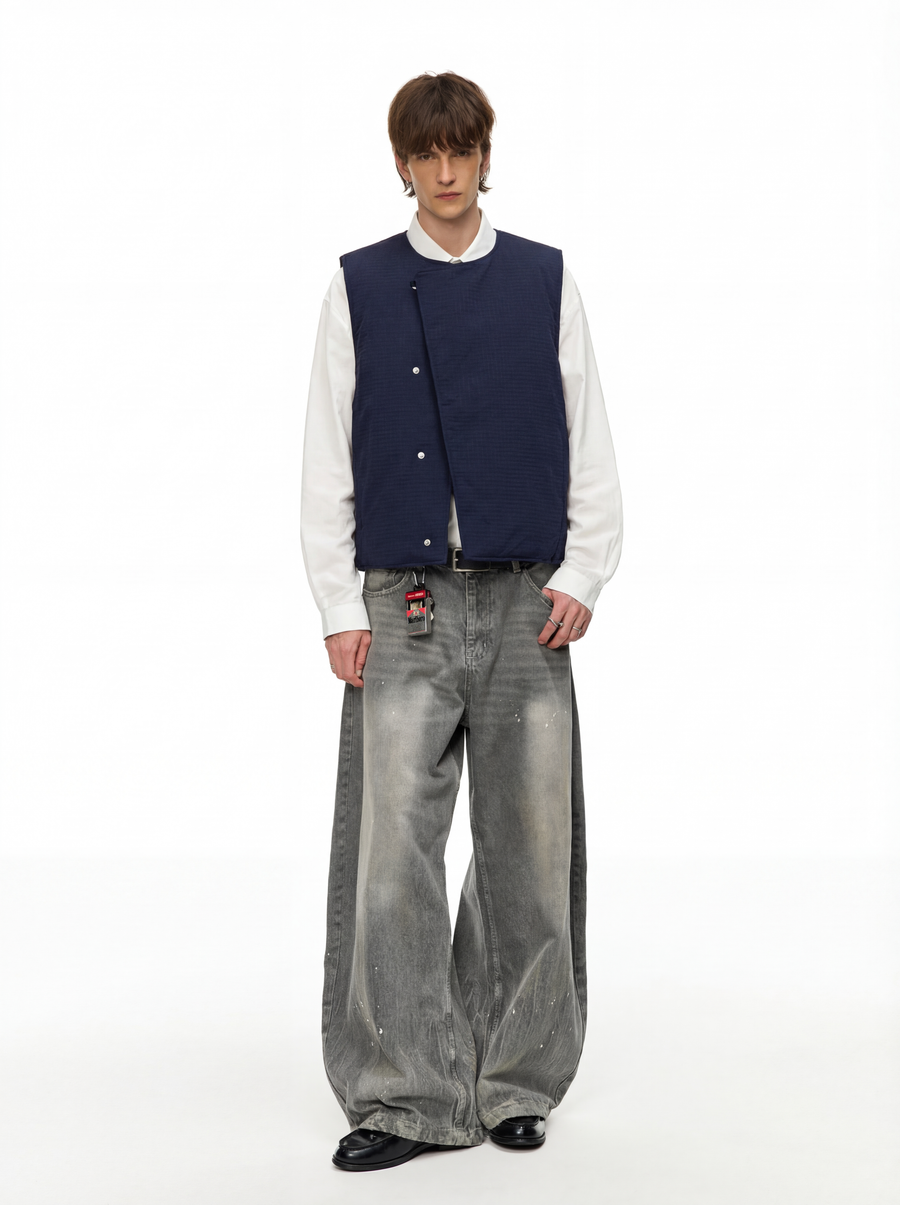 HeatBox - Men's 90% White Duck Down Water-Resistant Asymmetric Vest