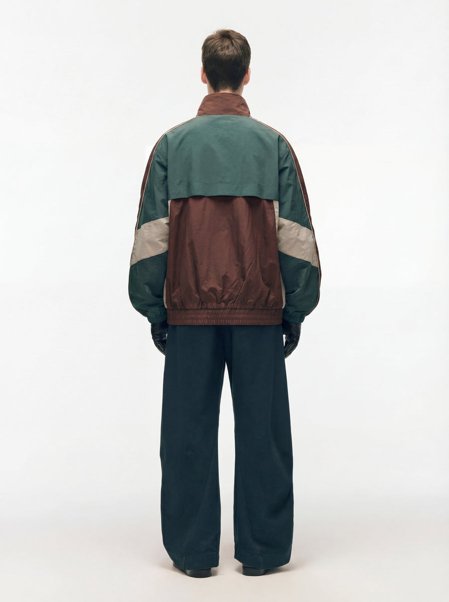 EcoFlask - Men's Retro Colorblock Stand Collar Jacket