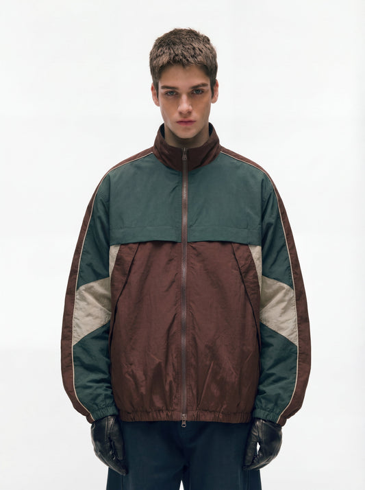 EcoFlask - Men's Retro Colorblock Stand Collar Jacket